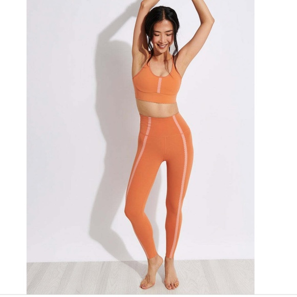 Nike Yoga Luxe Eylet High Rise 7/8 Leggings Orange Women's Large - Picture 2 of 9